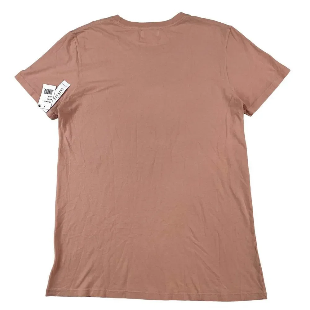 New ONE BXWD Los Angeles Men Salmon Pink Cotton Short Sleeve T-Shirt US L USA - Picture 2 of 7